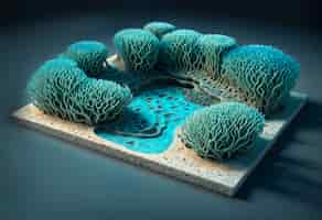 Free photo 3d marine algae