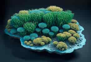 Free photo 3d marine algae