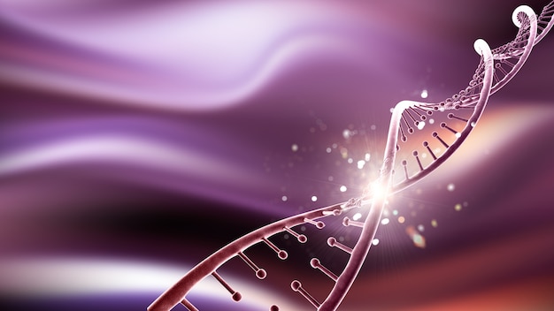 抽象的なDNA鎖と3 D医療の背景