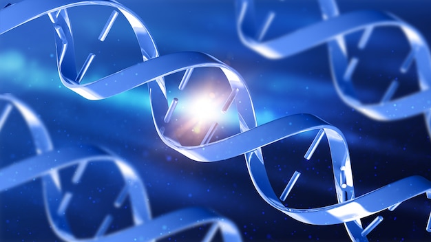 Free photo 3d medical background with abstract dna strands