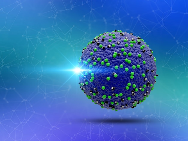 Free photo 3d medical background with single measles virus cells