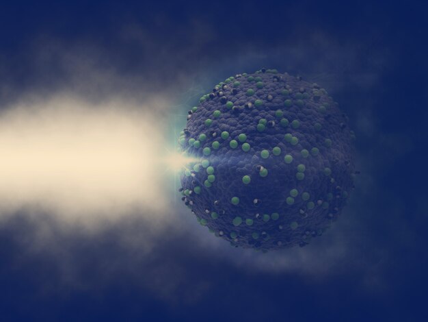 麻疹ウイルス細胞1個による3D医学的背景