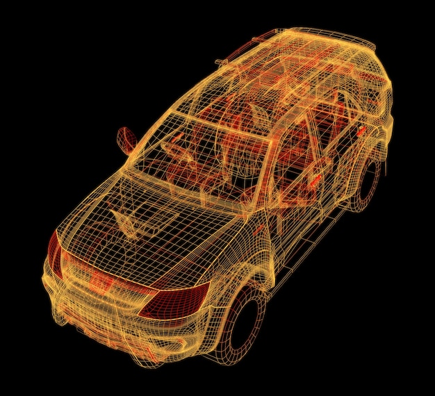 3dモデル車 プレミアム写真 3dモデル車 プレミアム写真