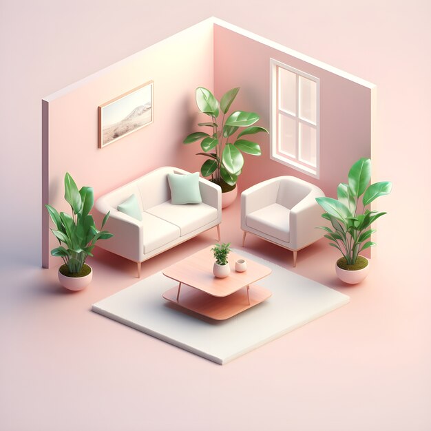 3d model of house room