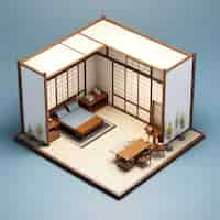 Free photo 3d model of house room