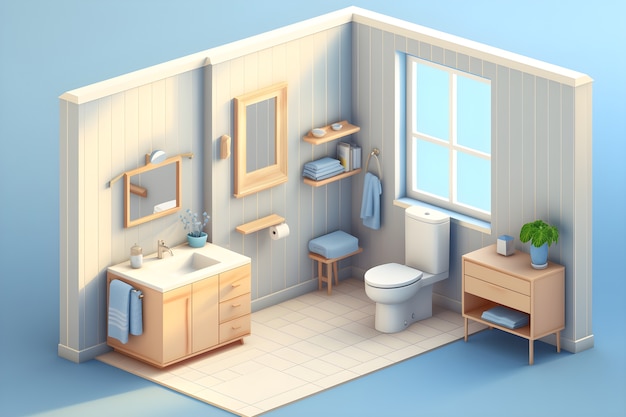 Free photo 3d model of house room