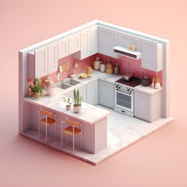 家の部屋の3Dモデル