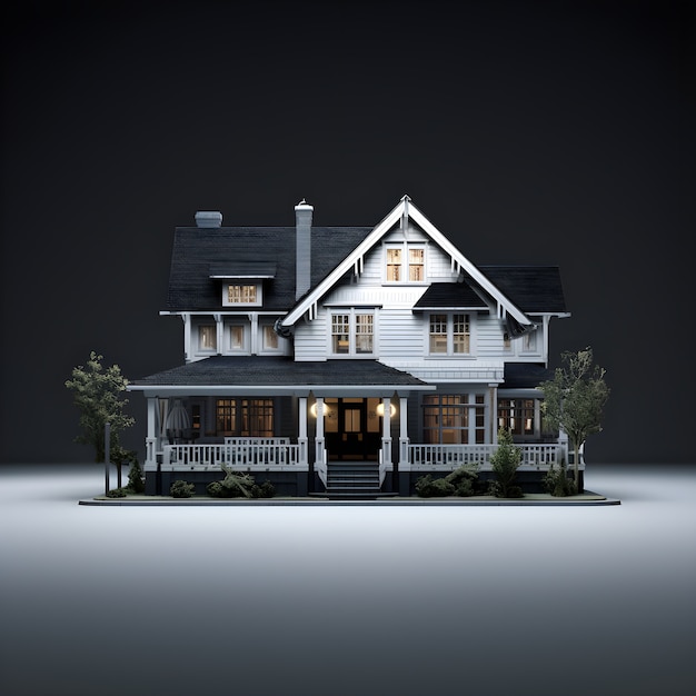 住宅の建物の 3D モデル