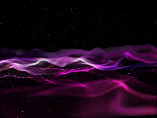 3D modern background with cyber particles