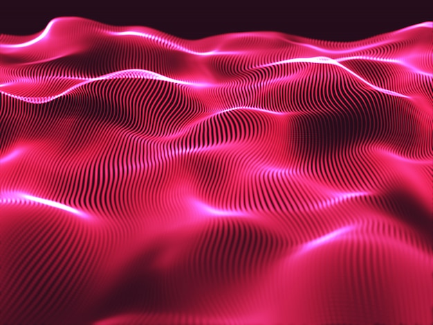 Sfondo moderno 3d con linee fluide rosa caldo