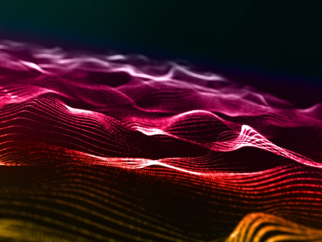 Бесплатное фото 3d современный фон с дизайном частиц цвета радуги