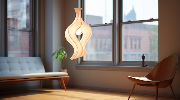 Free photo 3d modern lighting lamp design