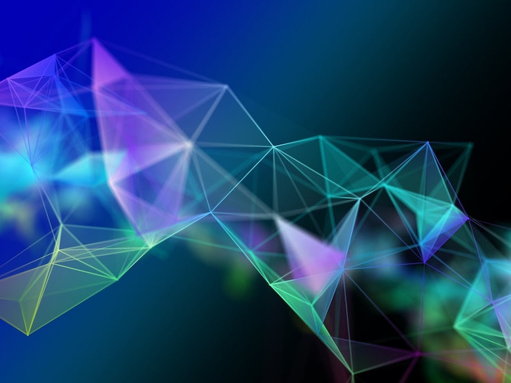 Free Photo 3d modern plexus design. network communications. modern techno
