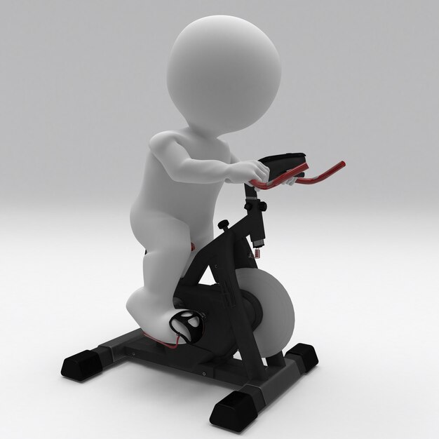 3D Morph Man exercising on bike
