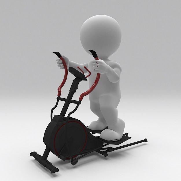 3D Morph Man exercising on stepper