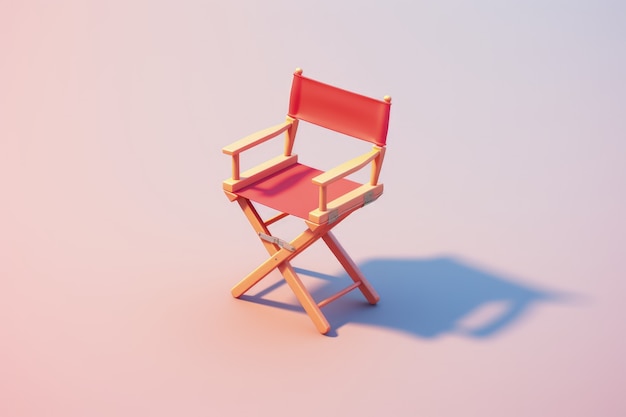 Free photo 3d movie director's chair