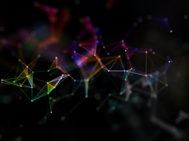 3D multi coloured plexus design background