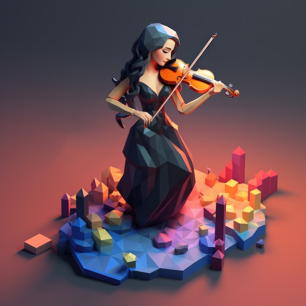 Free photo 3d music related scene