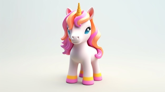 Unicorno mitico 3d per stile figurine per bambini