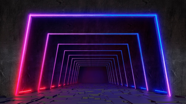 3d neon lights background