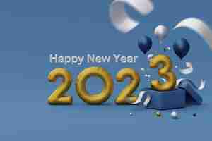 Free photo 3d new year 2023 background