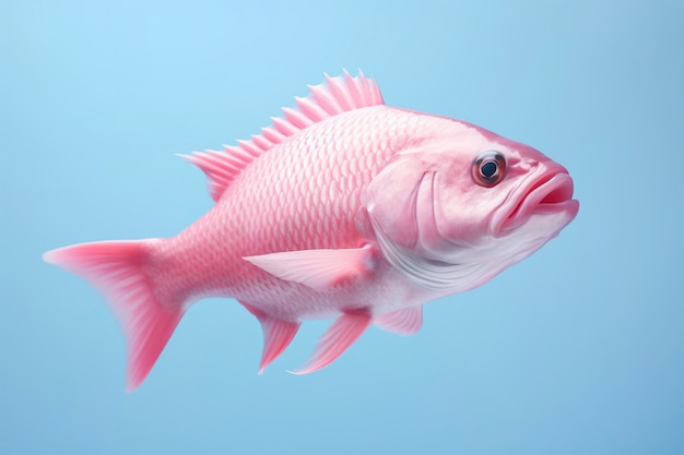 Free photo 3d pink fish in studio