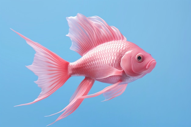 3d pink fish in studio
