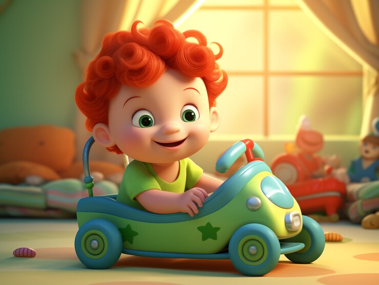 Free Photo 3d portrait of adorable cartoon baby boy
