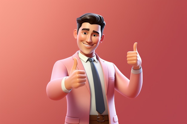 3d portrait of businessman