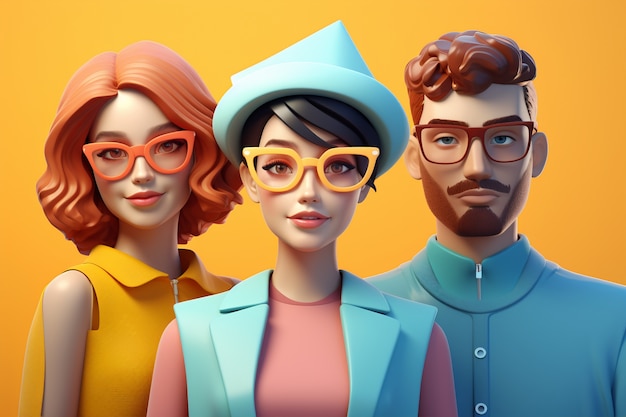 3d portrait of people