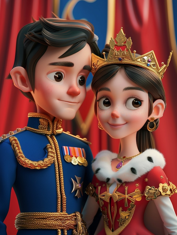 Бесплатный Фотография 3d мультфильм о принцессе и принцессе