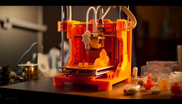 Free photo a 3d printer with the word 3d printed on it