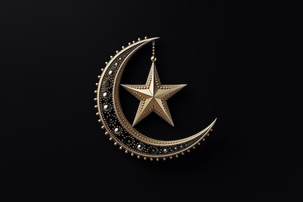 무료 사진 3d ramadan celebration crescent moon