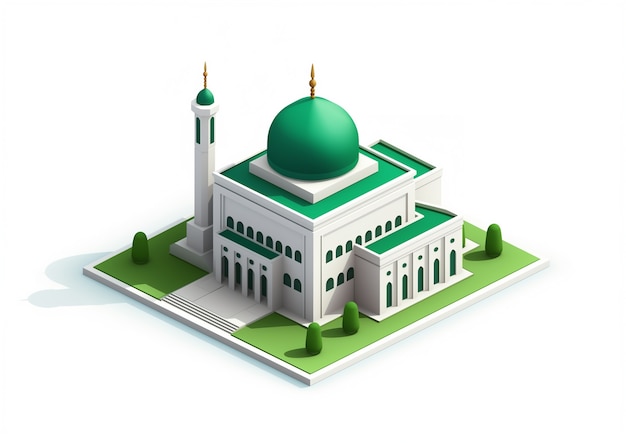 Сцена 3D-элементов празднования Рамадана