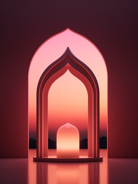 Free photo 3d ramadan celebration elements scene