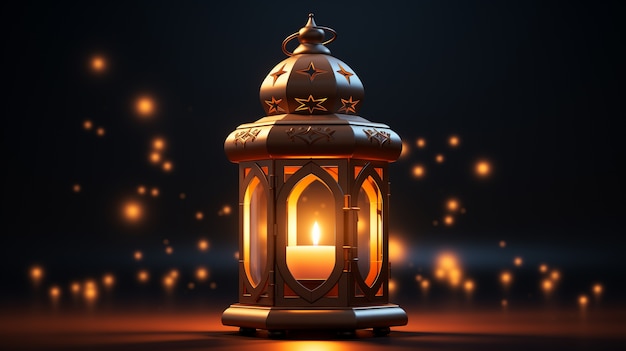 Free photo 3d ramadan celebration lantern