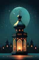 Free photo 3d ramadan celebration lantern