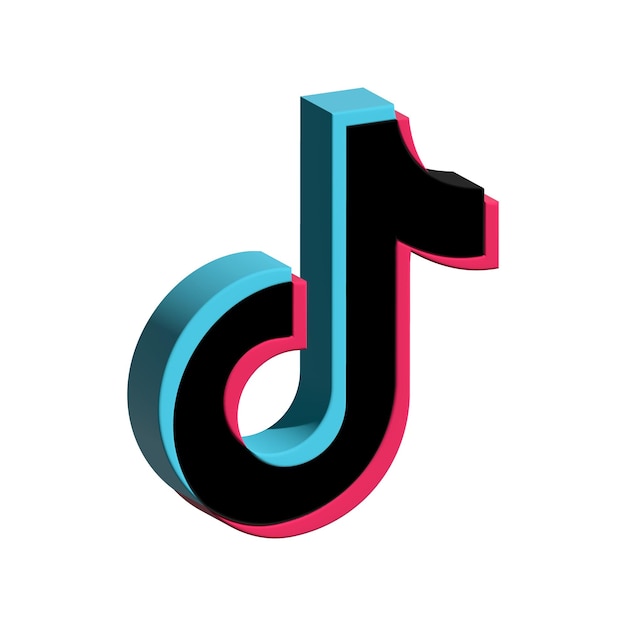 3D реалистичная изолированная изометрическая иконка TikTok