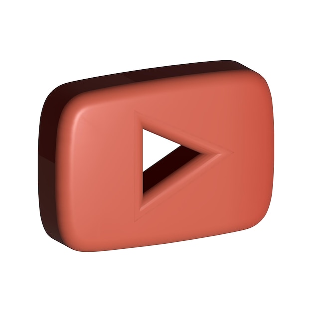 3d Realistic Isolated Isometric Youtube Icon