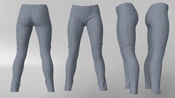 3d realistic render of ladies sports leggings clean empty template, mockup for design, logo