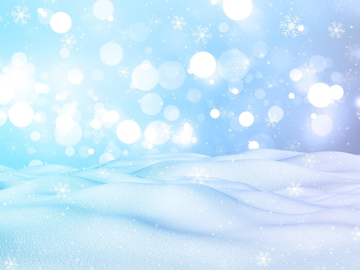 無料Photo 雪とボケの光でクリスマスの冬の風景の3dremder