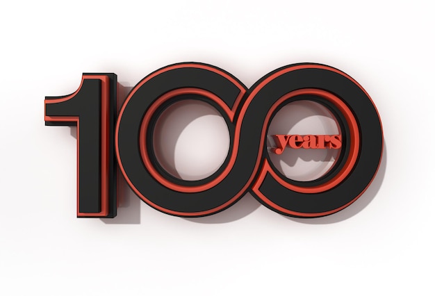 3D Render 100 Years Celebration - Pen Tool Created Clipping Path Included in JPEG Easy to Composite.