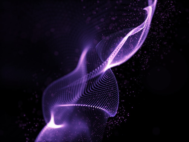 3D render of an abstract background with floating cyber particles