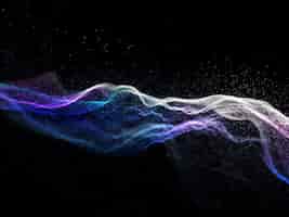 Free photo 3d render of an abstract background with flowing particle design
