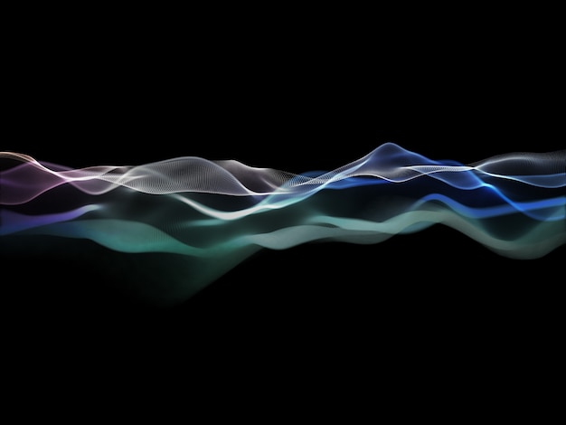 3D render of an abstract background with flowing particle design