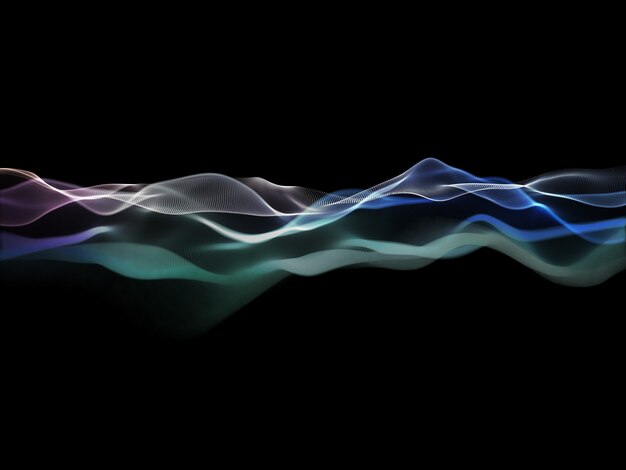 3D render of an abstract background with flowing particle design