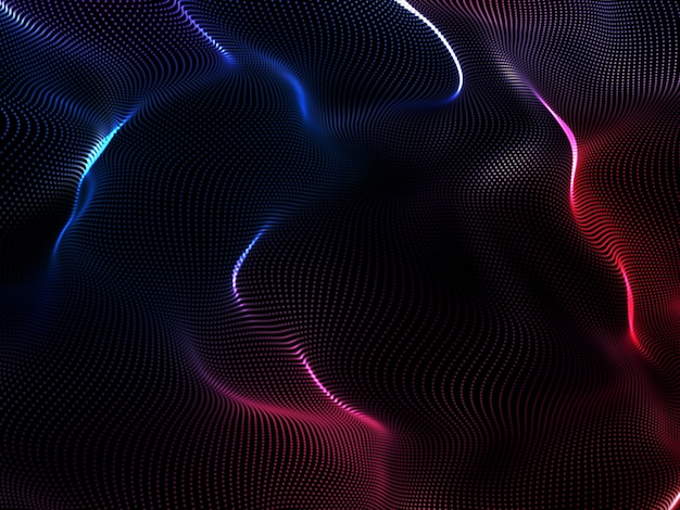 Free photo 3d render of an abstract background with flowing particles