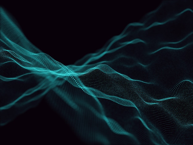 3D render of an abstract background with flowing particles