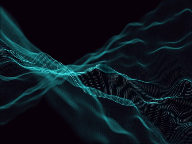 3D render of an abstract background with flowing particles