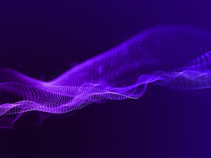 Free Photo 3d render of an abstract background with flowing particles